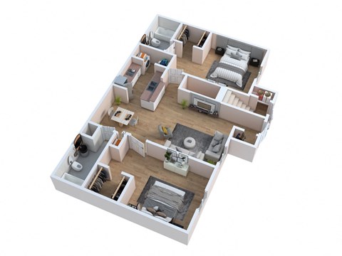 bedroom floor plan of a 2100 sq ft apartment